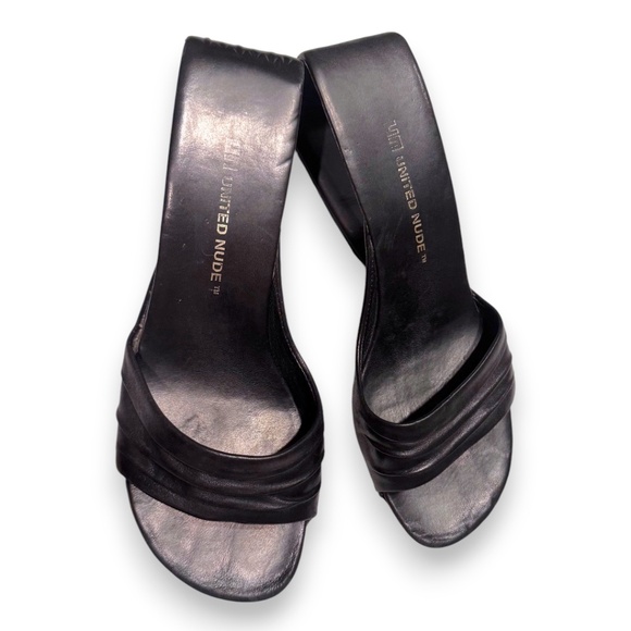 United Nude Mobius Fold Sandals – Black Leather – Size 39 - Picture 2 of 8